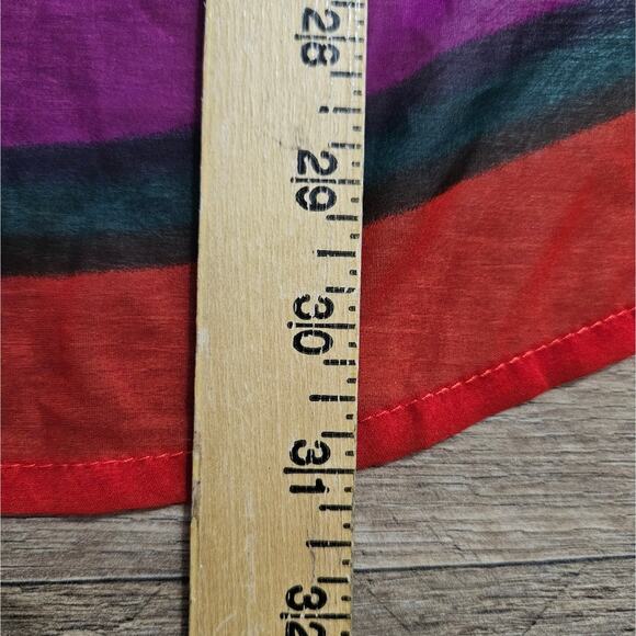 Myth NYC Tunic Top Semi Sheer Lightweight Cowl Neck Racerback Striped Large 70s - Picture 12 of 14